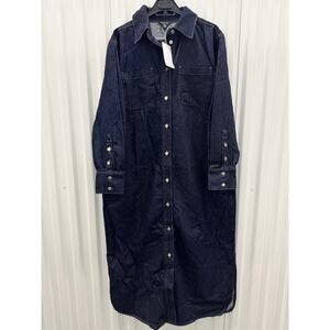 ALIGNE Mason Shirt Dress Size 8 Indigo